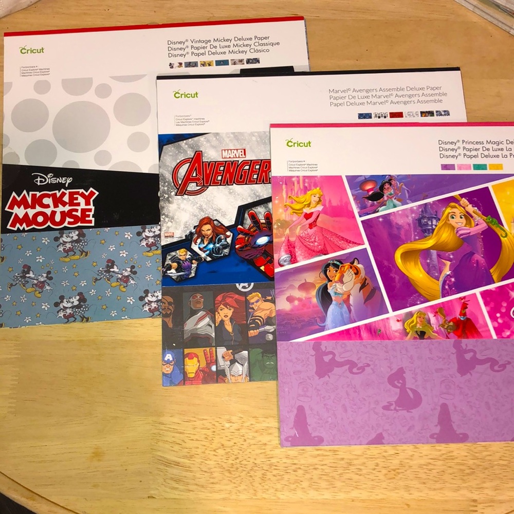 Cricut brand Disney and Marvel cardstock for crafting/scrapbooking. 36 sheets